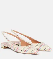 [Aquazzura] Aquazzura Purist Sling woven slingback flats AU 4.5 white