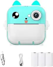 VENEKA Kids Photo Camera 2.4Inch IPS Screen Child Camera Instant Print Video Recording Take Pictures Birthday Gift Blue (B) Easy to Use