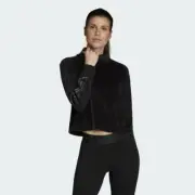 adidas Women's Sport ID Velour Funnel-Neck Cropped Top