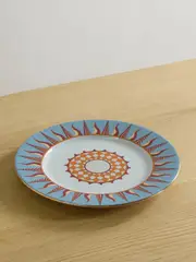 [La DoubleJ] La DoubleJ - Gold-plated Porcelain Charger Plate - Blue - One size One size Blue