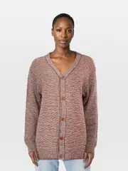 Multicolour Button Down V-Neck Cardigan