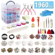 1960 Pieces Jewelry Making Supplies with Beads Findings Pliers Beading Wire