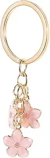 [ROMISBABA] Keychain Pendant Flower Design Metal Backpack Charm Key Ring Bag Decor Zinc Alloy