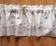 Pretty 3D Purple White Flower Trail Embroidery Cotton Sheer Patch Curtain Trim