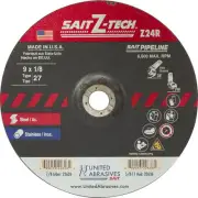 United Abrasives SAIT 22626 9x1/8x7/8 Z24R Z-Tech Pipeline Cutting Wheel 25 pack