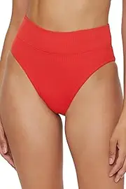 [BECCA] Women's Standard Modern Edge High Waisted Bikini Bottom, Cheeky Coverage, Swimwear Separates