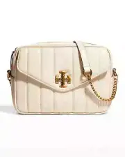 Tory Burch KIRA Quilted Camera Bag Brie Color / Rolled Gold