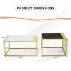 Modern Nesting Coffee Tables with Faux Marble Tops, Black White Gold Design