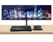 New Lenovo ThinkVision S24e-20 Monitor 2-Pack Bundle w/ MK270 Keyboard and Mouse
