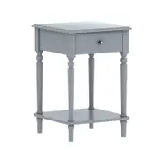 Sarantino Esther Bedside Table with Drawer - Grey