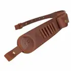 TOURBON 2 Points Hunting Gun Sling Leather Rifle Ammo Carry Holder Finger Rest