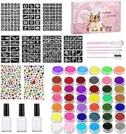 Face Paint Kit | Water-Based Paints Professional Facepaint Makeup Kit | Body Paint Set, Face Paint with Brush, Painting Palette Makeup Kit, Paint Brushes and Stencils for Halloween Cosplay Party