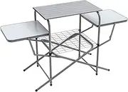 ASMOKE Foldable Grill Table, Aluminum Camping Table with Hooks,Storage Shelf and Carry Bag, Perfect Outdoor Portable Table for BBQ, Picnics, RVing and Backyards