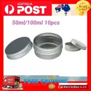 50/100ML Oil Aluminum Cosmetic Tin Pot Jar Empty Wax Container Lip Balm