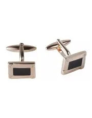 [Cudworth] Enamel Plated Cufflinks in Rose Gold/Black