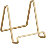Lertenys 4 Inch Metal Gold Plated Square Wire Plate Stand Holder Easel Display For Cookbooks, Photos, Picture Frames, & Plates