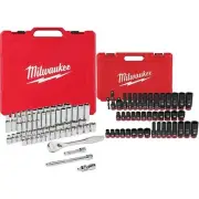 3/8 in. Drive SAE/Metric Ratchet and Socket Mechanics Tool Set with 3/8 in. Set