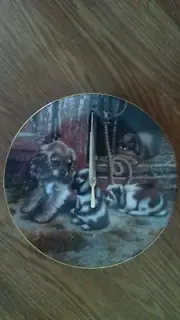Let's Be Friends Puppy And Bunny Wall Clock !!