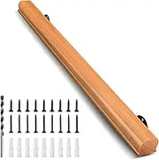 2FT Solid Wood Stair Handrail for Indoor Stairs, Outdoors Stair Railings, Sturdy Wall Mounted Non-Slip Safety Design, Elderly-Friendly & Child-Safe, with Banister Hardware and Brackets