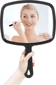 HYOUJIN Hand Mirrors with Handheld,Handheld 9.4"L x 10.6"W, Olive Black
