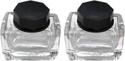 Generic 2Pcs Empty Ink Bottles Glass Bottles, Storage Bottles with Cap for Art Crafts, Home