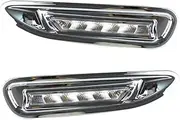 2Pcs LED Daytime Running Light Fog Lamp DRL Yellow Turn Signal Light for Mazda 6 2010-2013-White