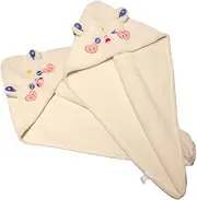 FOYTOKI 2pcs Absorbent Fleece Hair Drying Hats Lightweight Soft Hair Towel Wraps for Women Cartoon Design Convenient for Travel Reduces Damage