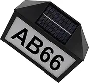 HOMSFOU Solar House Number Sign Light LED Illuminated Address Lamp for Visibility Design Solar Powered for Home and Villa Decoration