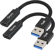 USB C Female to USB Male Adapter Cable, USB A to USB C Adapter, One-Sided Speed Up to 10Gbps, Compatible with Laptop, PC, Charger, Power Bank (2 PCS/Pack)