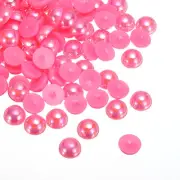 300pcs Flatback Pearls 14mm ABS Plastic Half Round Dome Pearls, Pink