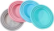 4Pcs Silicone Cat Food Can Lids Flexible Safe Pet Food Can Covers for Dogs Cats Easy to Use Soft Practical Seal for Wet Food Containers Grey