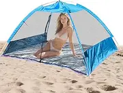 Tent for Beach, UPF 50 Beach Tent Sun Shelter, Portable Canopy UV Protection, Easy Setup Sunshade 2 3 4 Person for Outdoor, Picnics, Fishing, Travel, Backyard