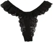 La-pomme(ラ ポーム) La Paume 322079 Women's Bikini Panties, NHK Fabric, See-Through Material, Beautiful Lace, Sheer, Thong Panties, Available in 2 Sizes, Made in Japan
