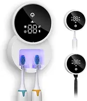 Ankilo UV Toothbrush Sanitizer, Wall Mounted Toothbrush Holder for Bathroom, LED Smart Screen, Toothbrush Sanitizer Case with Built-in UV Sanitization and Drying for Home, Travel