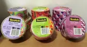 Three Rolls of 3M Scotch Food Gallery Duct Tape, Multiple Designs, Brand New