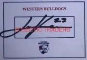 Laitham Vandermeer SIGNED Western Bulldogs Card. AFL Football. Bontempelli Tom