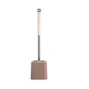 2Pcs 40# Toilet Brush Set Long Handle Bathroom Soft Brush And Holder With Lid Thoroughly Clean Any Corner Lightweight Durable
