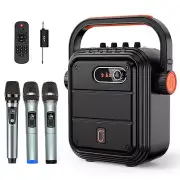 JYX Karaoke Machine with 3 UHF Wireless Microphones, 5200mAh Portable Microph...