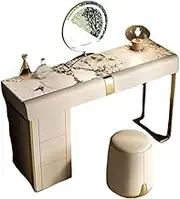New Furniture Slate Dressing Table Bedroom Makeup Vanity Set Side Cabinet Removable Makeup Mirror Vanity Desk Cushioned Stool Dresser Set Computer Desk