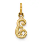 10K Yellow Gold Initial E Charm