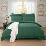 Super Soft Tailored Super King Size Quilt/Doona/Duvet Cover Set - Dark Green
