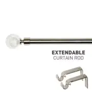 Metal Curtain Rod Pole Rail Finial Set Extendable 22mm Delta Design in Satin