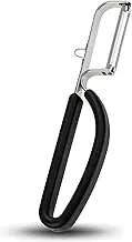 Lurch Germany Universal Ultra Sharp Stainless Steel Vegetable Swivel Peeler for for Potatoes, All Fruits & Veggies | Non-Slip Comfortable Handle | 13 cm x 6 cm - Black