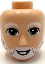 Lego New Light Nougat Minifigure Head Friends Male Large w/ White Eyebrows Part