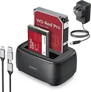 ORICO Hard Drive Docking Station with Offline Clone USB 3.2 Gen 1 to SATA Hard Drive Dock Dual Bay for 2.5&3.5 Inch SSD HDD Up to 40 TB with 12V Power Supply, Tool-Free and UASP Supported (DD28C3-C)