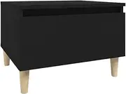 `vidaXL Black Side Table - Scandinavian Style Living Room Furniture with Drawer - Engineered Wood Construction`