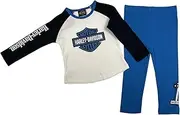 [HARLEY-DAVIDSON] Baby Girls' Colorblock Rib Knit Infant Long Sleeve Tee/Pant Set