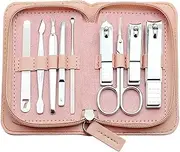 Household Nail Clippers Set Rectangular Pedicure Set Box Silver Beauty Care Tools (Set of 9) Manicure Pedicure Kit