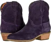 [LEHOOR] Women Cowboy Western Ankle Boots Pointed toe Low Stacked Heel Cowgirl Booties V Cut Vintage Slouch 2 Inch Chunky Block Heel Slip On Short Dress Boots Wide Calf Comfort Casual Winter 4-11 M US