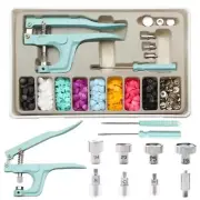 Snap Button Kit - Metal & Plastic Snap Buttons with Fastener Pliers Tool Kit